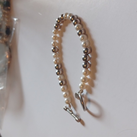 SILPADA GENUINE PEARL, STERLING SILVER SILPADA  BRACELET, NEW, SIZE 7.5, - Picture 2 of 3